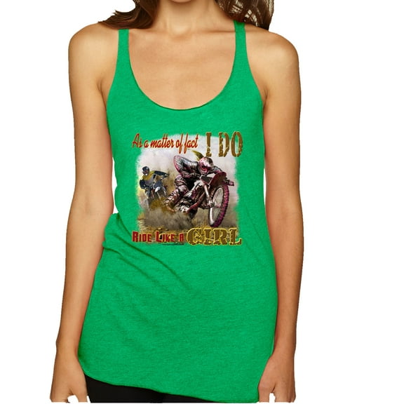 Wild Bobby, Biker Girl t I Do Ride Like A Girl, Cars and Trucks, Women Tri-Blend Racerback Tank Top, Envy, X-Large