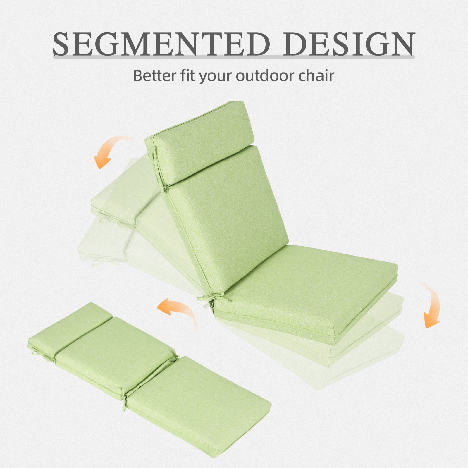 Aoodor High-Back Outdoor Dining Chair Cushion Set, Fade-Resistant Polyester Fabric, Water-Repellent TPU Coating, 44x21x3 Inches (Set of 2)