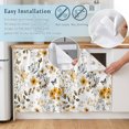 thumbnail image 5 of Vintage Botanical Cabinet Curtain 35"Wx35"L, Dustproof Under Sink Skirt with Self Adhesive Tape, Yellow Spring Floral Butterfly Cabinet Curtain Cover for Kitchen Sink, Bathroom Vanity, Laundry Room, 5 of 9