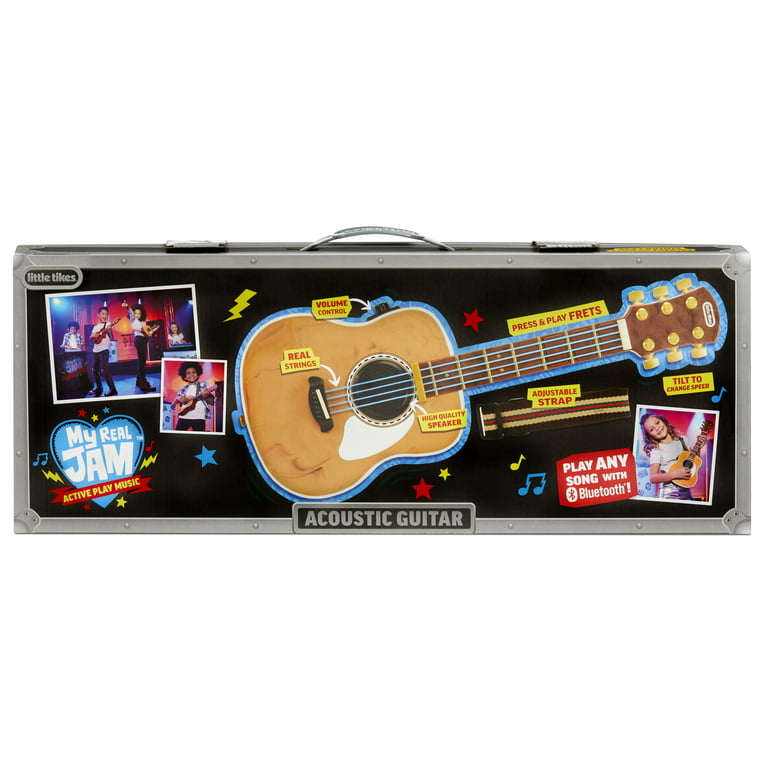 Comorama fløjte bredde My Real Jam™ Acoustic Guitar, Toy Guitar with Case and Strap, 4 Play Modes,  and Bluetooth® Connectivity - For Kids Ages 3+ - Walmart.com