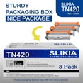 thumbnail image 4 of 3-Pack Black TN420 Toner Cartridge: Compatible TN420 TN-420 Replacement for Brother DCP-7060D 7065DN IntelliFax-2840 2940 HL-2220 2240D 2270DW 2280DW MFC-7240 7360N 7365DN 7460DN 7860DW Printer, 4 of 6