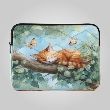 RMDQTR 13in Laptop Bag Briefcases Computer Inner Bags Computer Bags Laptop Sleeves Work Travel School Bag Tangerine Cat in The Tree