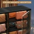 thumbnail image 3 of JEKO&JEKO 4-Tier Double Column Foldable Purse and Handbag Storage Cabinet, Black Large Organizer with Magnetic Doors, 3 of 7