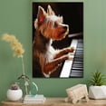 thumbnail image 2 of Silky Terrier Dog Stretched Canvas Size 8x12 Piano Canvas – Cute Silky Terrier Canvas Wall Art of Puppy Playing Piano, Perfect for Dog and Music Fans, 2 of 5