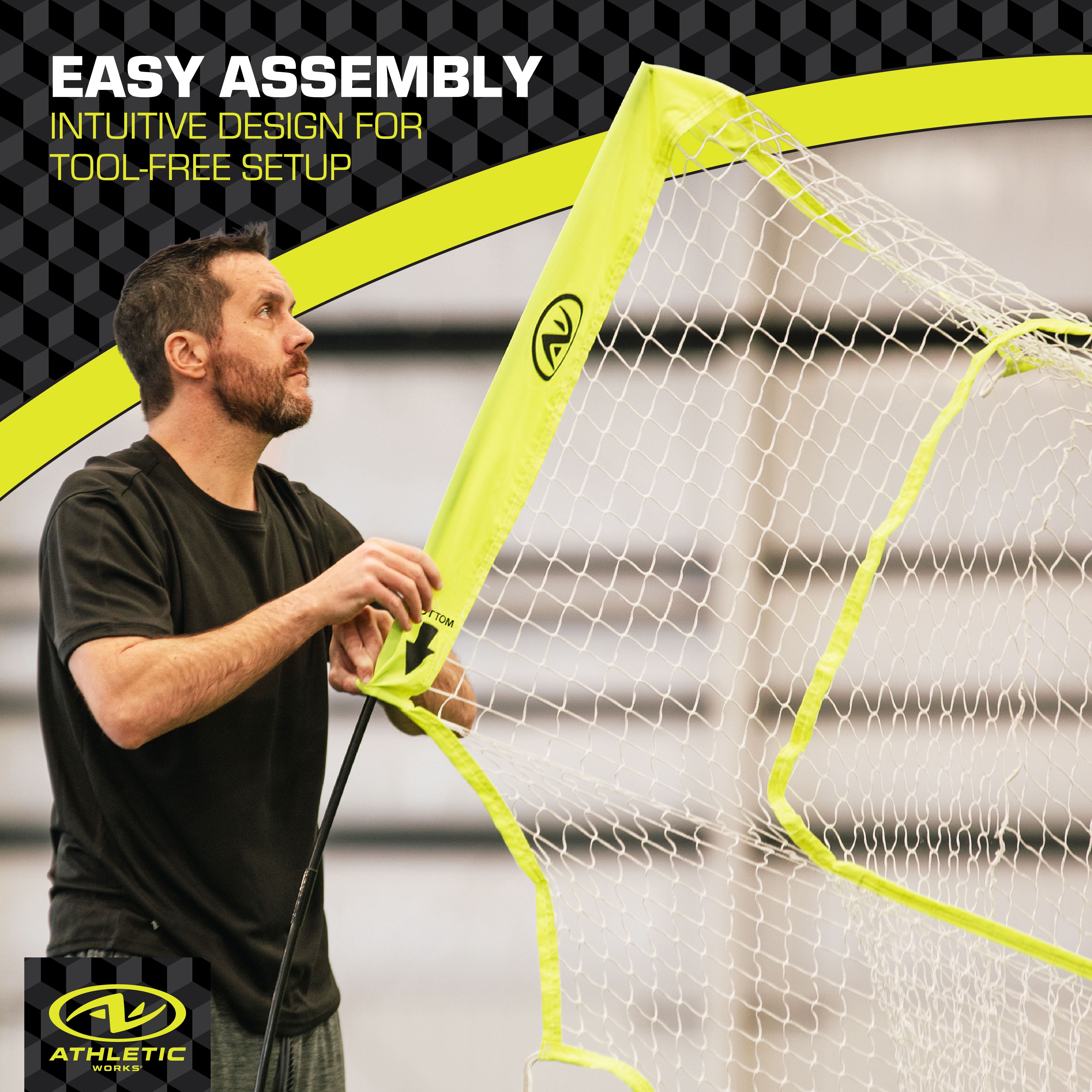 Athletic Works 7 ft. x 7 ft. Hit and Pitch Training Net for Baseball and Softball