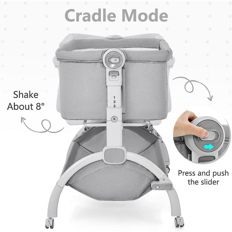 OLAKIDS 3-in-1 Portable Baby Bassinet, Adjustable Bedside