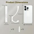 thumbnail image 6 of NIFFGAFF Metal Wall Hooks Screw In : 4 Packs Large Heavy Duty Mount for Hanging Coats, Backpacks, Handbags, Bags, Wall Mounted Hanger Set Includes Nails, White, 6 of 9