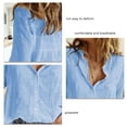 thumbnail image 4 of Camisa informal con botones para mujer, camisa con cuello en V enrollado y botones para mujer, blusa con cuello en V y botones, calidad inigualable, 4 of 5