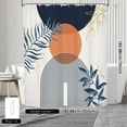 thumbnail image 3 of Dznils Boho Shower Curtain with Hooks, Modern Abstract Fabric Bathroom Curtain, 72" x 72", Navy Blue, 3 of 12