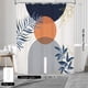 thumbnail image 2 of Dznils Cortina de Ducha Boho con Ganchos, Cortina de Baño de Tela Abstracta Moderna, 72" x 72", Azul Marino, 2 of 11