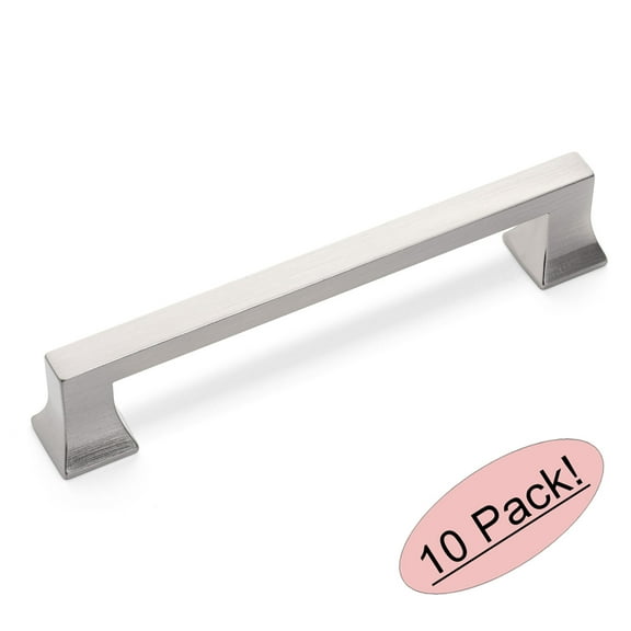 10 Pack - Cosmas 10556-128SN Satin Nickel Cabinet Handle Pull Hardware - 5" Inch (128mm) Hole Centers
