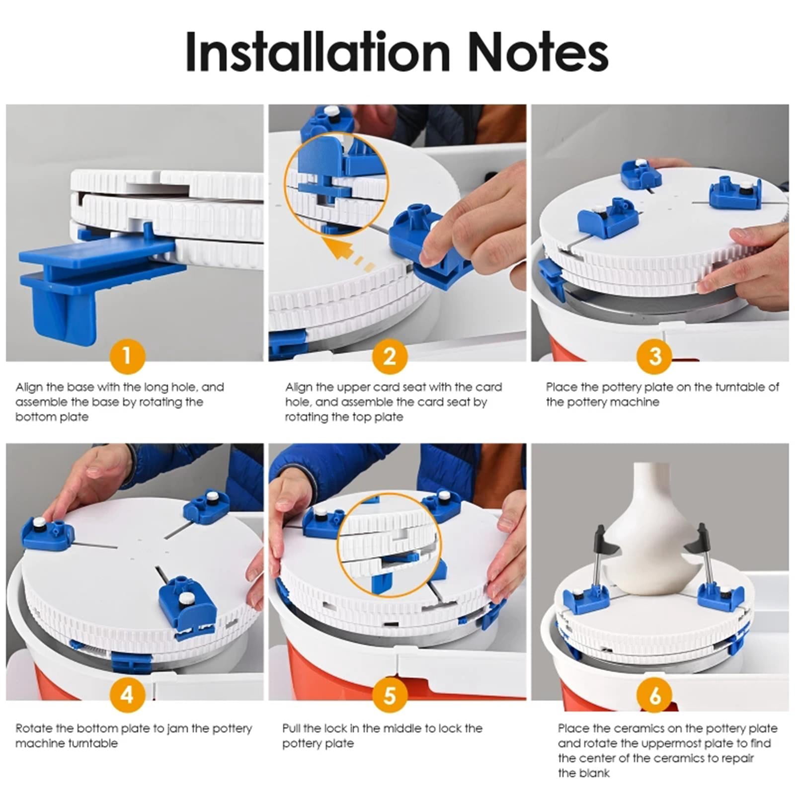 FVDPWYE Queen Adjustable Pottery Machine Turntable Clamp Pottery Repair Tools Ceramic 3 Support