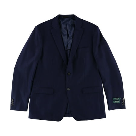 Ralph Lauren Mens Classic-Fit Textured Two Button Blazer Jacket navy 38
