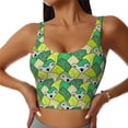 thumbnail image 2 of Haiem Cartoon Koala Bear and Leaf Pattern Womens Sports Bra - U Neck Padded Low Impact Yoga Bra Workout Crop Top Gym Moisture-Wicking Workout Vest -Large, 2 of 9