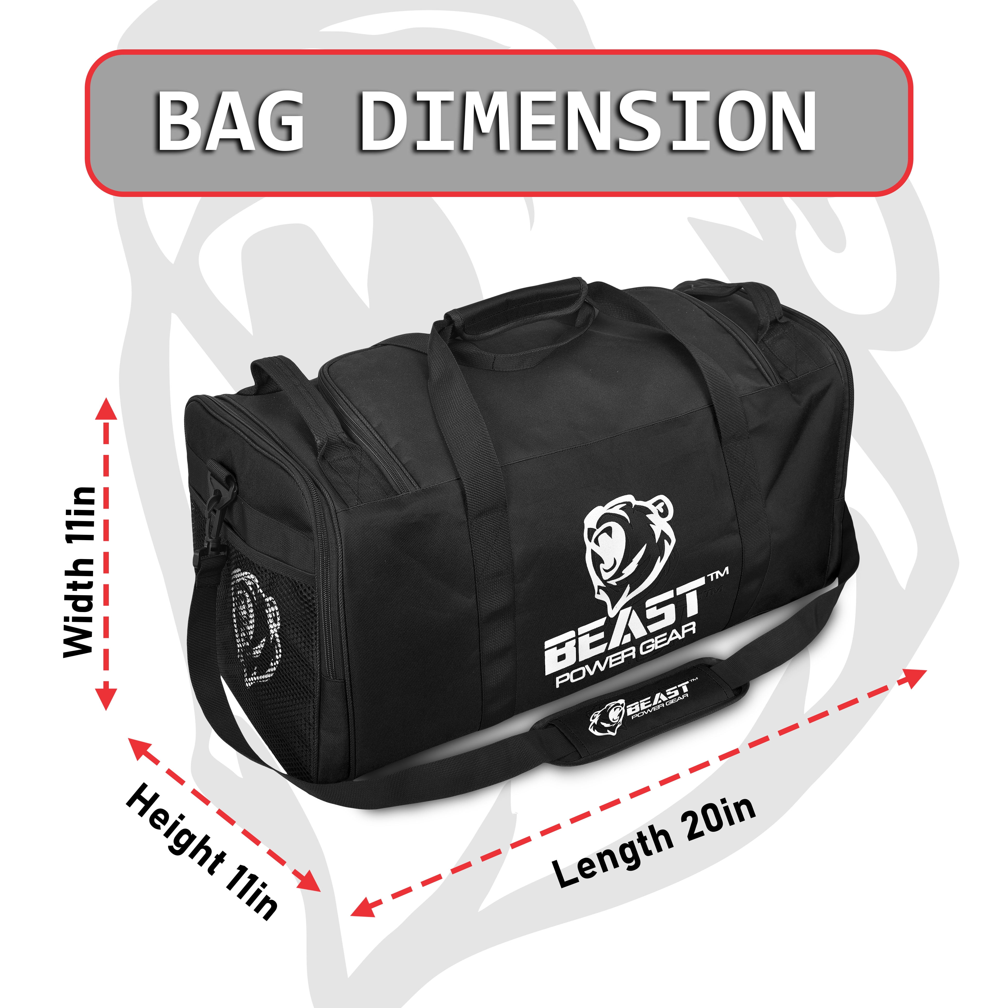 Beastpowergear Gym Duffle Bag- Workout, Boxing, MMA, Sports Bag with Shoes Compartment and Adjustable Shoulder Strap for Men and Women.