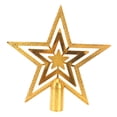 thumbnail image 4 of GOOHOCHY Christmas Tree Topper: Christmas Star Treetop, Gold Christmas Ornaments Decorative Tree Star 6inch Golden, 4 of 8