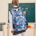 thumbnail image 7 of FORMRS Unisex School Backpack 17" Student Travel Bag with Laptop Compartment, Blue Garden Pattern, 7 of 7