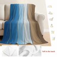 thumbnail image 5 of Blue Brown Blanket Soft Cozy Warm Throw Blanket for Couch, Plush Fuzzy Flannel Fleece Blankets for Sofa, Gradient Wood Grain Farmhouse Country Bed Blankets Lightweight Gifts for Women, 40"x60", 5 of 9