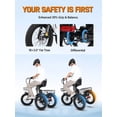 thumbnail image 6 of ESKUTE T300 E Trike Electric Tricycle for Adults, 750W Brushless Motor 18MPH+ Fat Tire Folding Trike, Step-Thru 3 Wheel Electric Bicycle, White with Phone Holder Bag & Mirrors & Lock, UL2849, 6 of 7