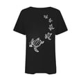 thumbnail image 4 of Womens Athletic Tops Women's Casual Loose Print Crew Neck Short Sleeve T Shirt Top for Everyday Comfort and Effortless Style Black XL, 4 of 4