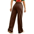 thumbnail image 7 of Ierhent Women Pants Casual Work Women's Loose Fit Classic Lounge Pants(Brown,M), 7 of 7