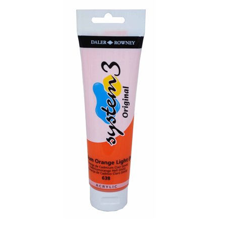 UPC: 5011386076096 | Daler-Rowney Original System 3 Acrylic  150ml Tube  Cadmium Orange Light (Hue)