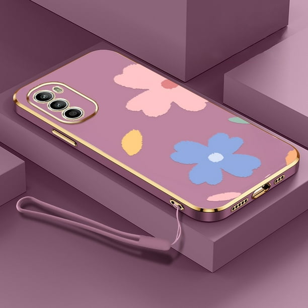 Funda Motorola Moto E20 E40 Edge 20 Estilo De Flores Simple Galvanizada TPU Silicona Suave Carcasa Cámara