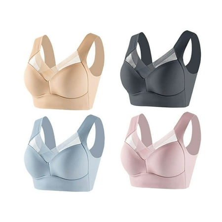 HYSYSB Tank with Built in Bra for Women balconette Bras for Women tank Top backless Bra posture Correcting Bra Wireless Push Up Bra Breathable Deep Cup Bra pull On Bras for Women No Hooks Z 3XL