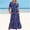Navy#1, variant on Viikei Women's Summer Floral Short Sleeve Dress,Women's Printing Casual Short Sleeve Crewneck Dress Flowy Tiered Maxi Beach Dress with Pockets Blue S
