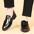 thumbnail image 6 of Mens Black Tassel Loafers Slip On Faux Faux Leather Comfortable Loafers for Men Business Casual Work Shoes,Size 8.5, 6 of 9