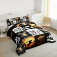 thumbnail image 3 of Manfei Retro Bull Skull Full Size Comforter Sets,Rustic Western Cowboy Bedding Comforter Set,Orange Sunset Natural Scenery Bedding Sets For Boy Kids,Luxury Bedroom Decor Reversible,3 Pieces, 3 of 8