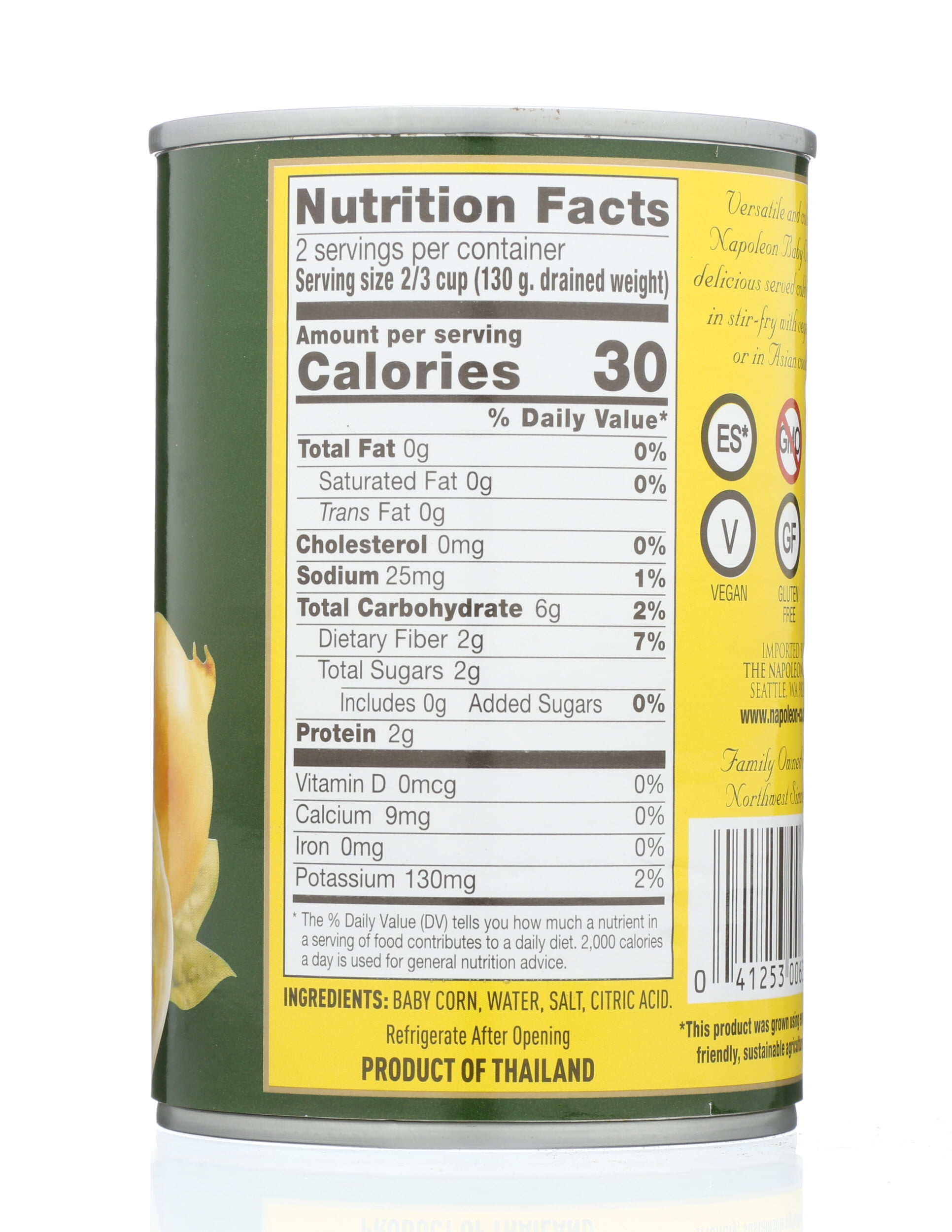 Pack of 12, Napoleon Cut Baby Corn, 15 oz