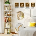 thumbnail image 4 of LLappuil 5 Tier Rotating Bookshelf, 360° Display Swivel Bookcase, Corner Bookshelf for for Bedroom, Living Room White, 4 of 7