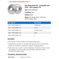 thumbnail image 2 of Rear Brake Rotor Set - Compatible with 2020 - 2023 Cadillac CT4 2021 2022, 2 of 2
