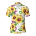 thumbnail image 2 of Daiia Sunflowers Pattern Men’s Polo Shirts,Solid Deck Shirt,Classic Fit, Breathable Cotton Polo for Casual and Sport Wear-XX-Large, 2 of 7
