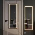 thumbnail image 3 of 47"x16" Mordern Rectangle Hanging LED Mirror Door Mirror Vanity Mirror,White, 3 of 9
