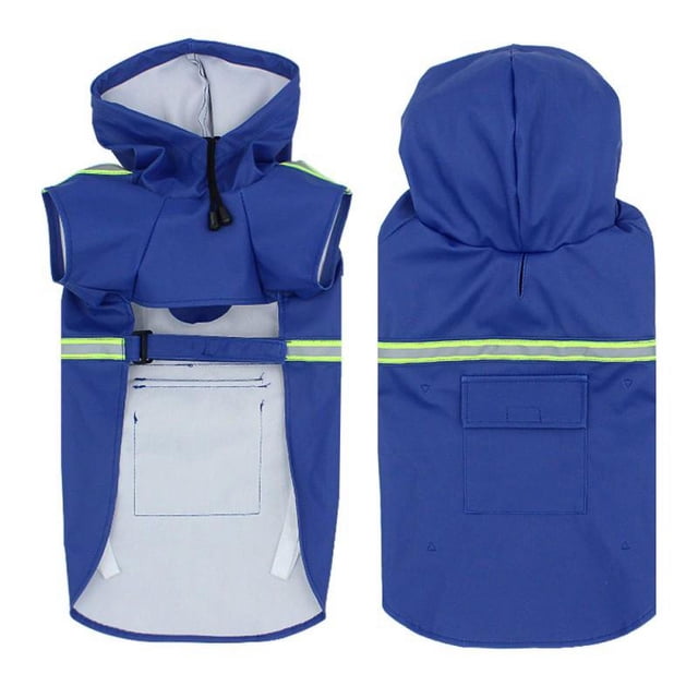 Pet Dog Waterproof Raincoat with Reflective Strip Hoodie Rain Poncho Jacket for Dogs Small Large Dogs Rain Coat Waterproof Jacket Yellow 2XL