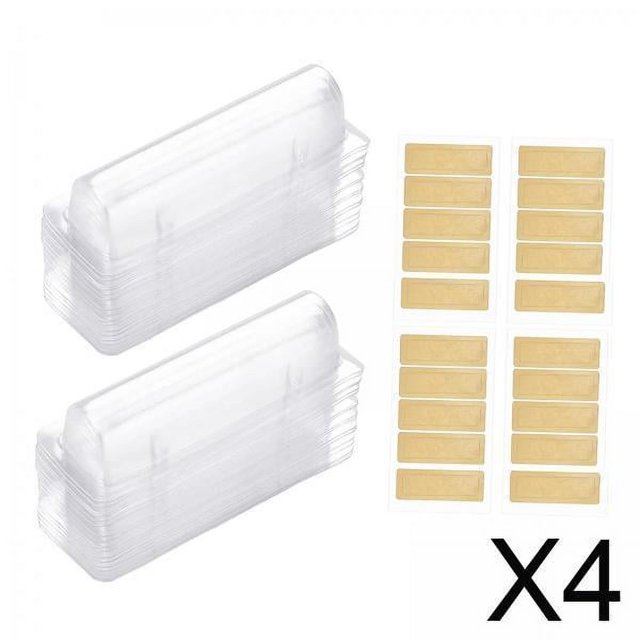 Tarjetero transparente,Tarjetero transparente con cinta adhesiva,Bolsas para bálsamo labial en forma de cúpula Porta barra de labios,Tarjetero transparente rectangular resistente al