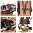 thumbnail image 5 of Vomeast Lightweight Stroller, Foldable Baby Stroller with Reversible Handle & One-Hand Fold for Travel, Khaki & Brown, 5 of 9