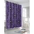 thumbnail image 3 of Fsddascl Purple Halloween Shower Curtain Set - Standard 72" x 72" Washable Bathtub Curtain with 12 Hooks, Horror Spooky Skull Floral Vintage Waterproof Fabric Stall Shower Curtains for Bathroom, 3 of 6