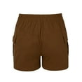 thumbnail image 6 of TRUBKH shorts for women athletic shorts for women linen shorts womens shorts casual bermuda shorts for women Women's High Waist Button Streetwear Cargo Shorts With Pockets Brown M, 6 of 9