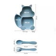 thumbnail image 4 of Plato con cubiertos de silicona Match & Enjoy diseño de ardilla azul, 4 of 9