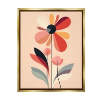 Stupell Industries Retro Abstract Bloom Botanical & Floral Painting Gold Floater Framed Canvas Art Print Wall Art, 25 x 31