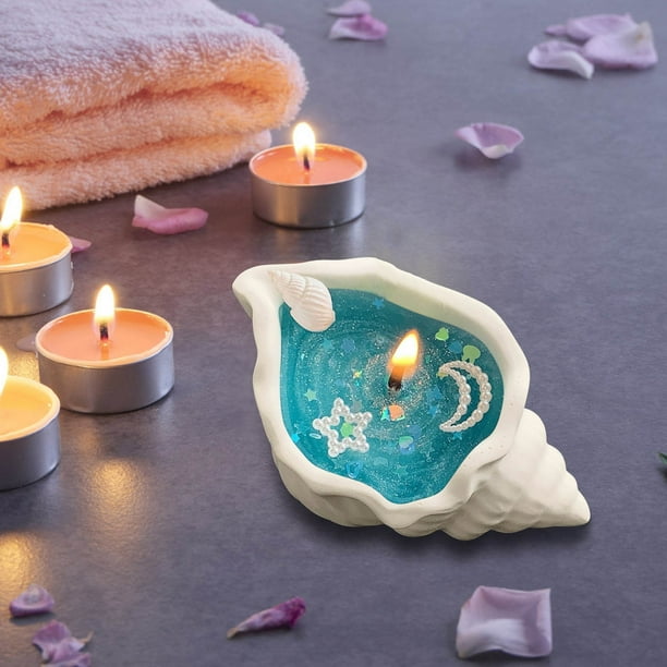 pstuiky Velas naturales de concha, cera de soja y gel con aceite. Velas decorativas, terapéuticas y antiestrés para mujeres.