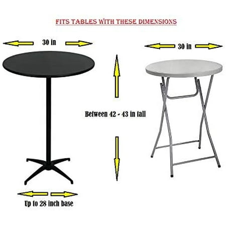 White Spandex Tail Table Cover Fitted High Top Round Cloth Tablecloth Covers For Pub White Spandex Tail Table Cover, 28 Inch Round Table Cover