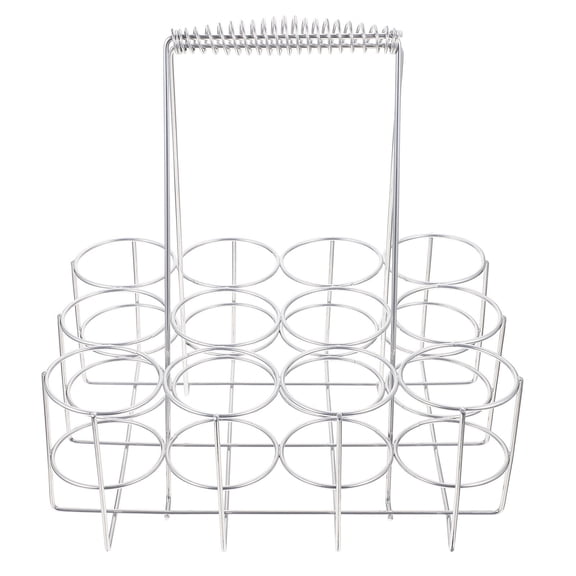 FENGGUIQU 1Pc Plated Silver Beer Bottle Basket Handheld Carrier Storage Rack for Bottles