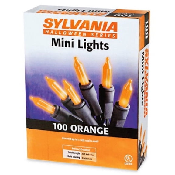 Sylvania V34700-88 100 Light Count Orange Mini Light Halloween Set - Quantity of 8