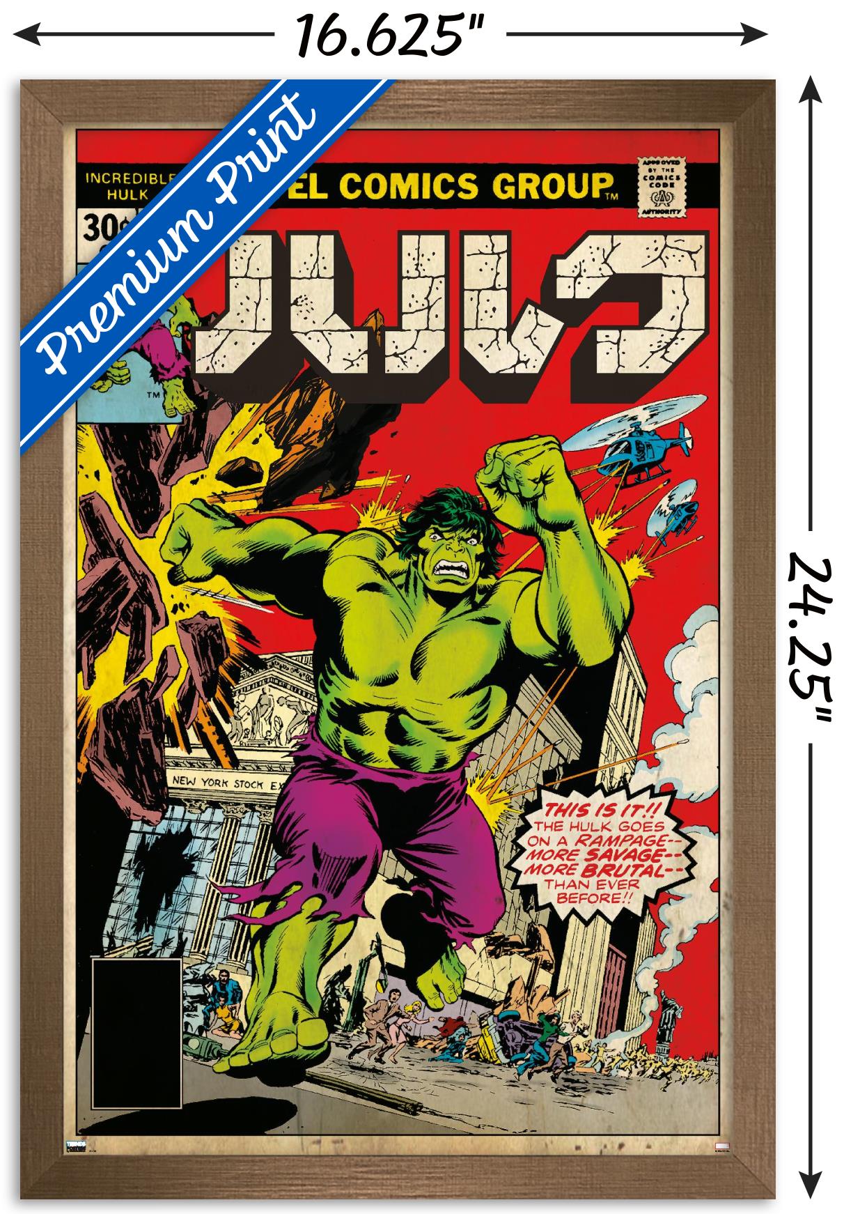 Marvel Katakana - Hulk #206 Wall Poster, 14.725" x 22.375" Framed