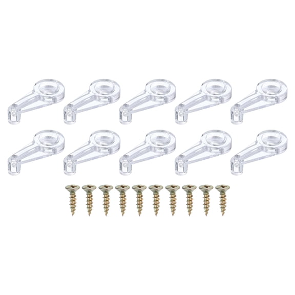 20Pcs Glass Retainer Clips, Plastic Cabinet Door Panel Clip Mirror Holder Clip with Screws for 4-5mm(0.16"-0.2") Glass, Transparent