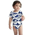 thumbnail image 2 of Xecao Cartoon Iceberg Polar Bear Pattern Baby Climbing Bodysuit Short Sleeve Onesie Unisex 0-12 Months Baby Shirt Newborn Outfits Crotch snap design-6 Months, 2 of 6